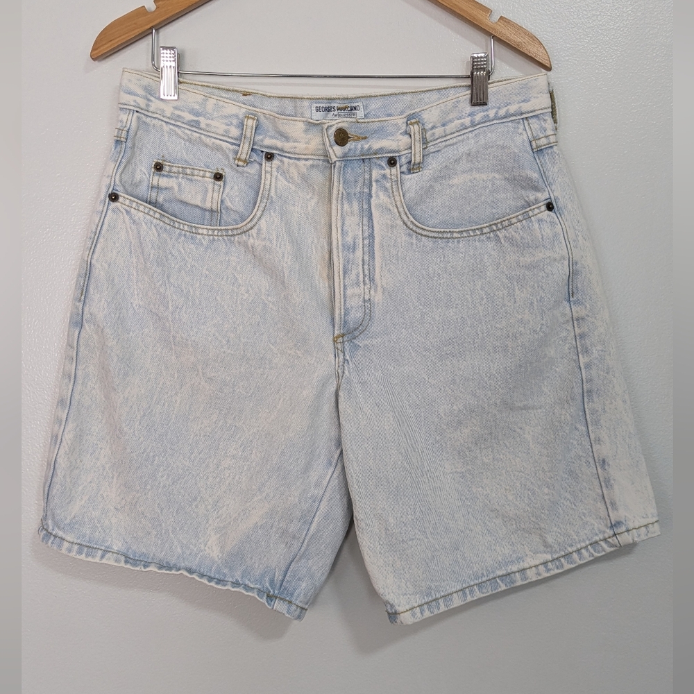 Vintage 90s Georges Marciano For Guess Button Fly Light Wash Jean Short Size 3